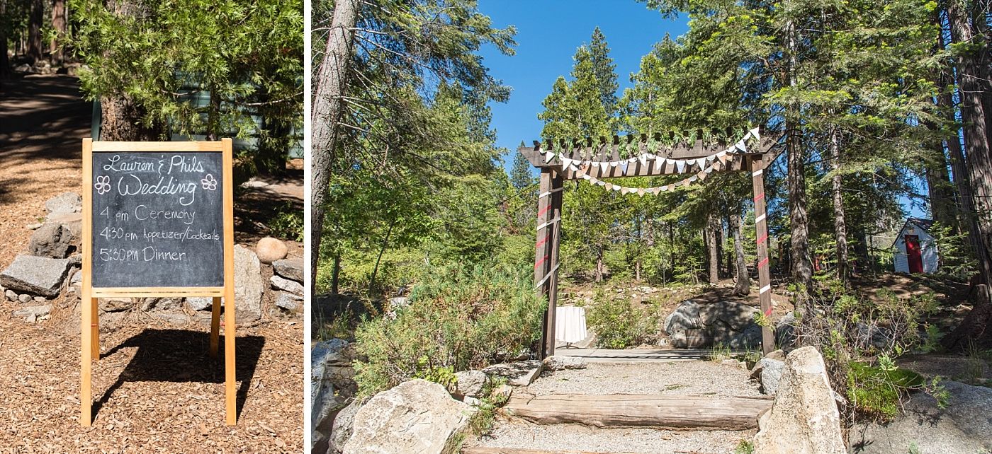 shaver lake village hotel California destination wedding ceremony decor