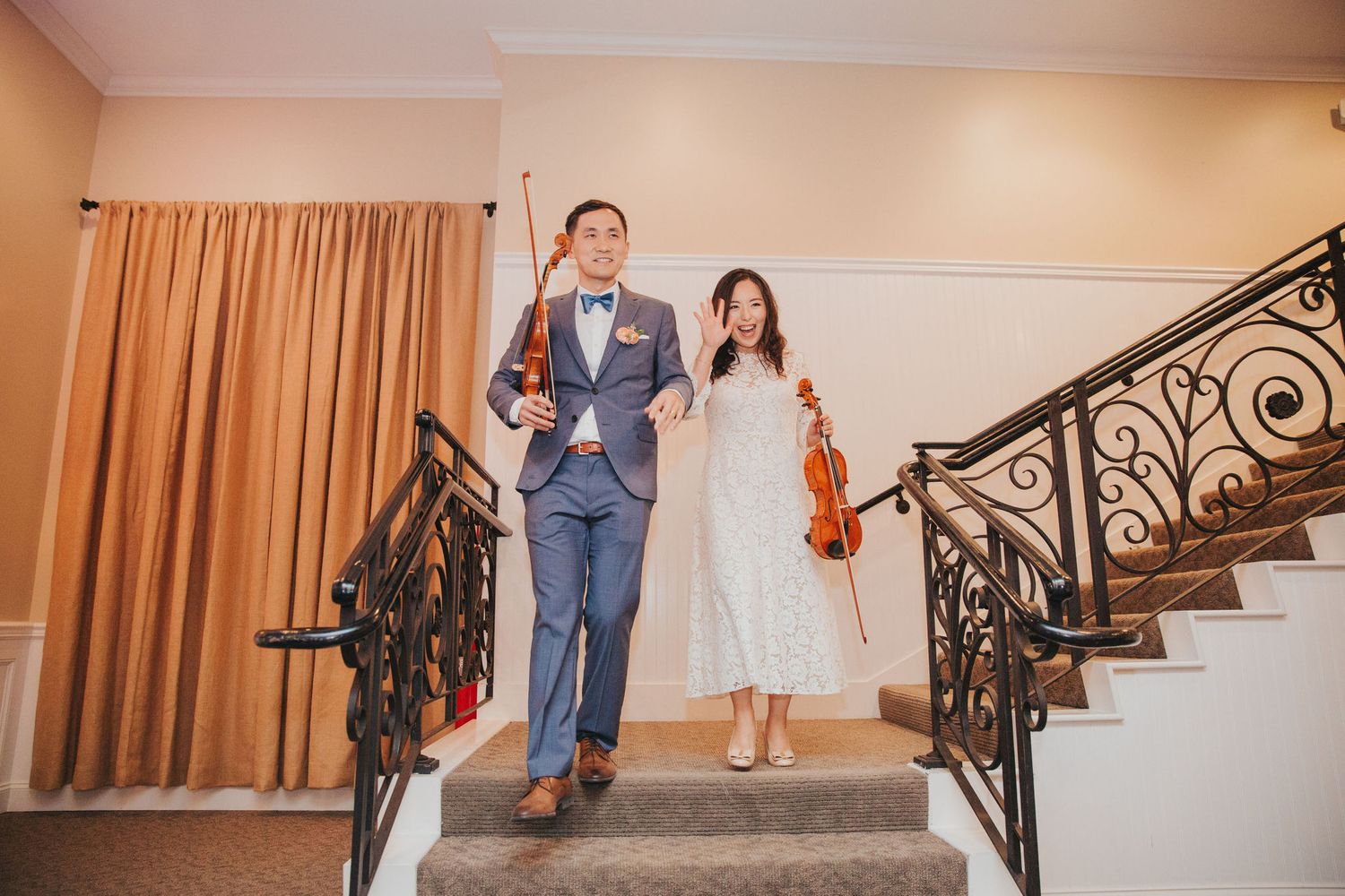 bride & groom grand entrance at verandas manhattan beach