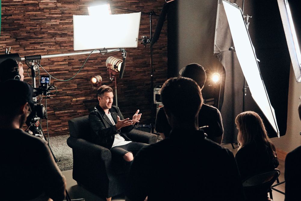 Andy Grammer answers questions during an interview before his performance at Only In Nashville. Photo by Joel Alexander