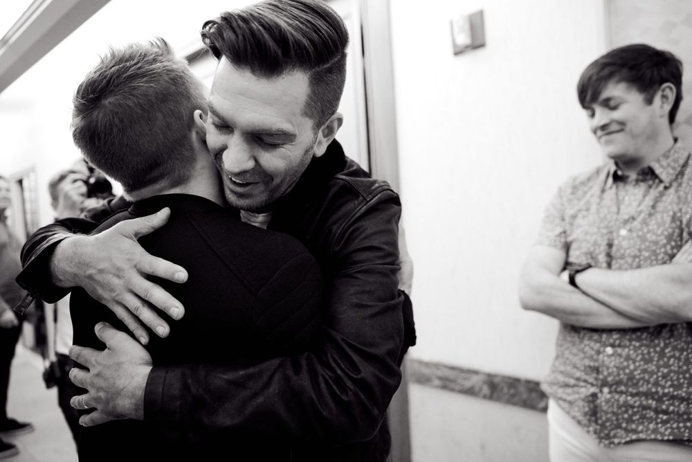 A candid moment with Andy Grammer, Hunter Hayes and Dave Barnes in Nashville, TN. Photo by Joel Alexander