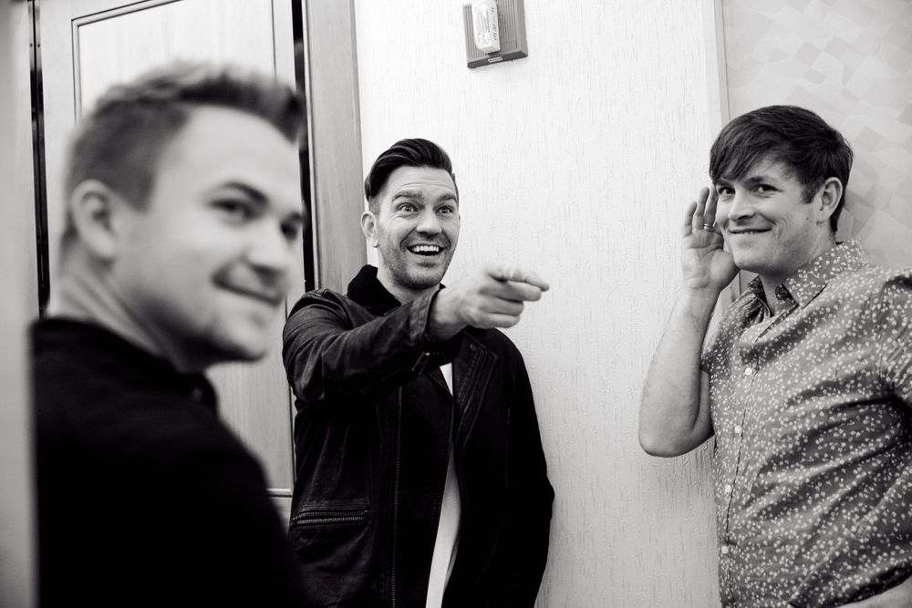 A candid moment with Andy Grammer, Hunter Hayes and Dave Barnes in Nashville, TN. Photo by Joel Alexander