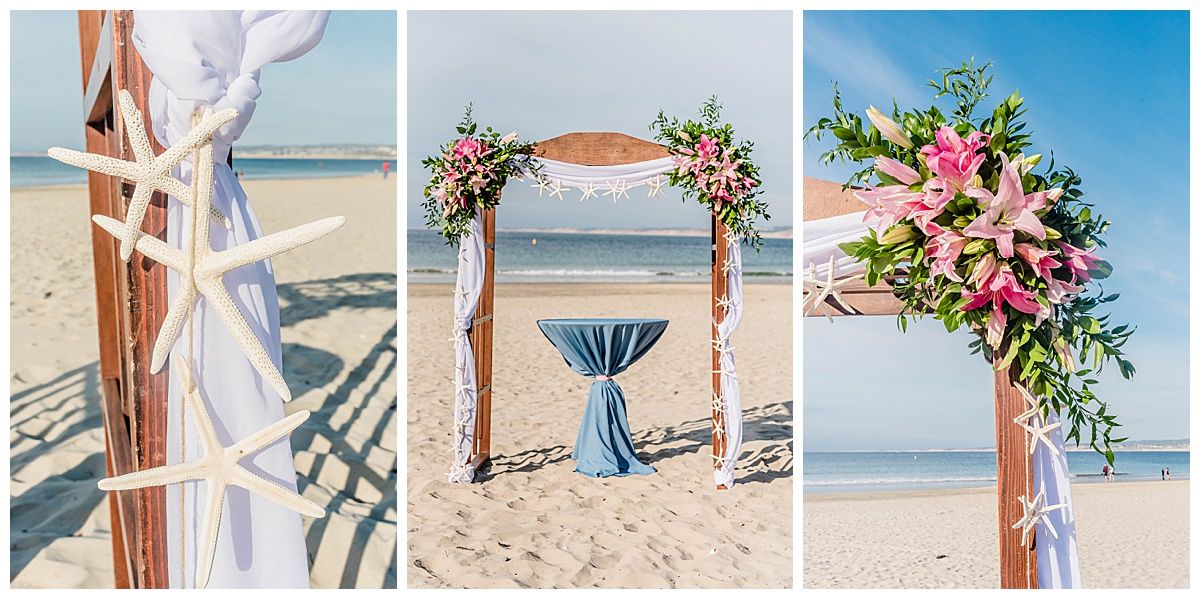 monterey california beach house destination wedding ceremony