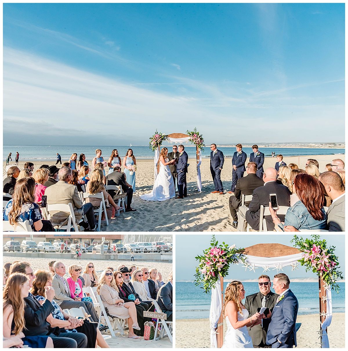 monterey california beach house destination wedding ceremony