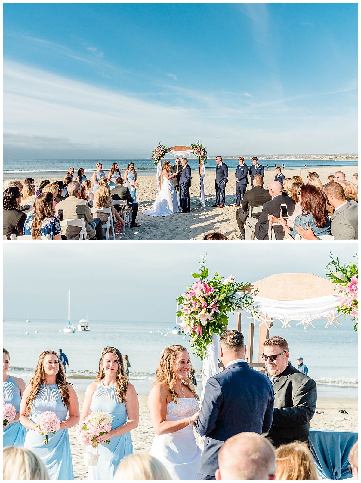 monterey california beach house destination wedding ceremony