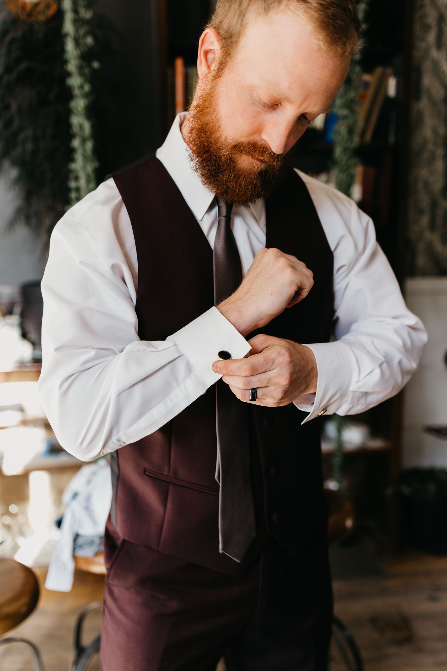 Groom Getting Ready Wedding Colorado