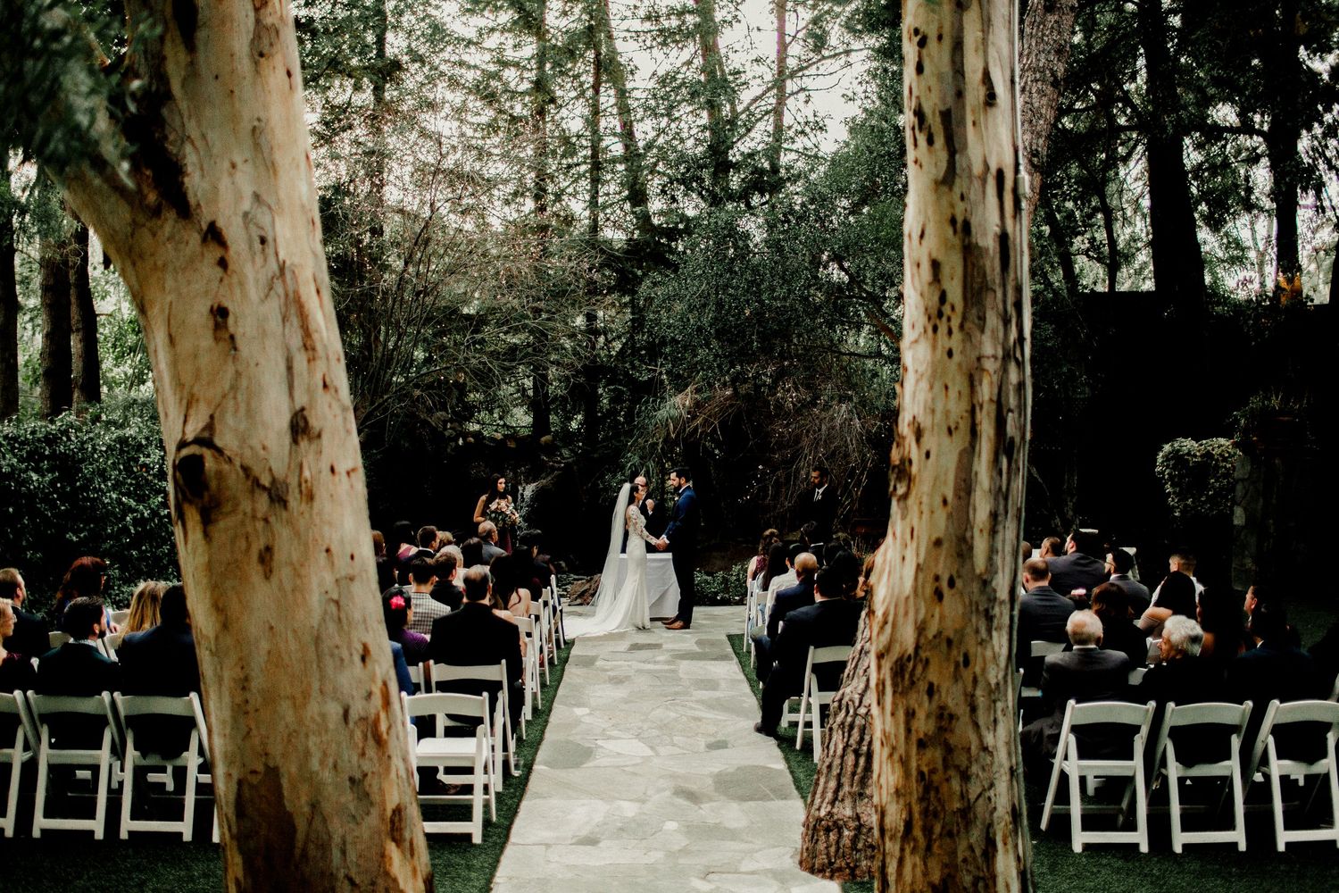 calamigos ranch malibu wedding ceremony wide shot