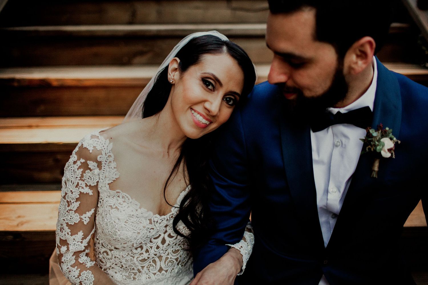 bride looking at camera