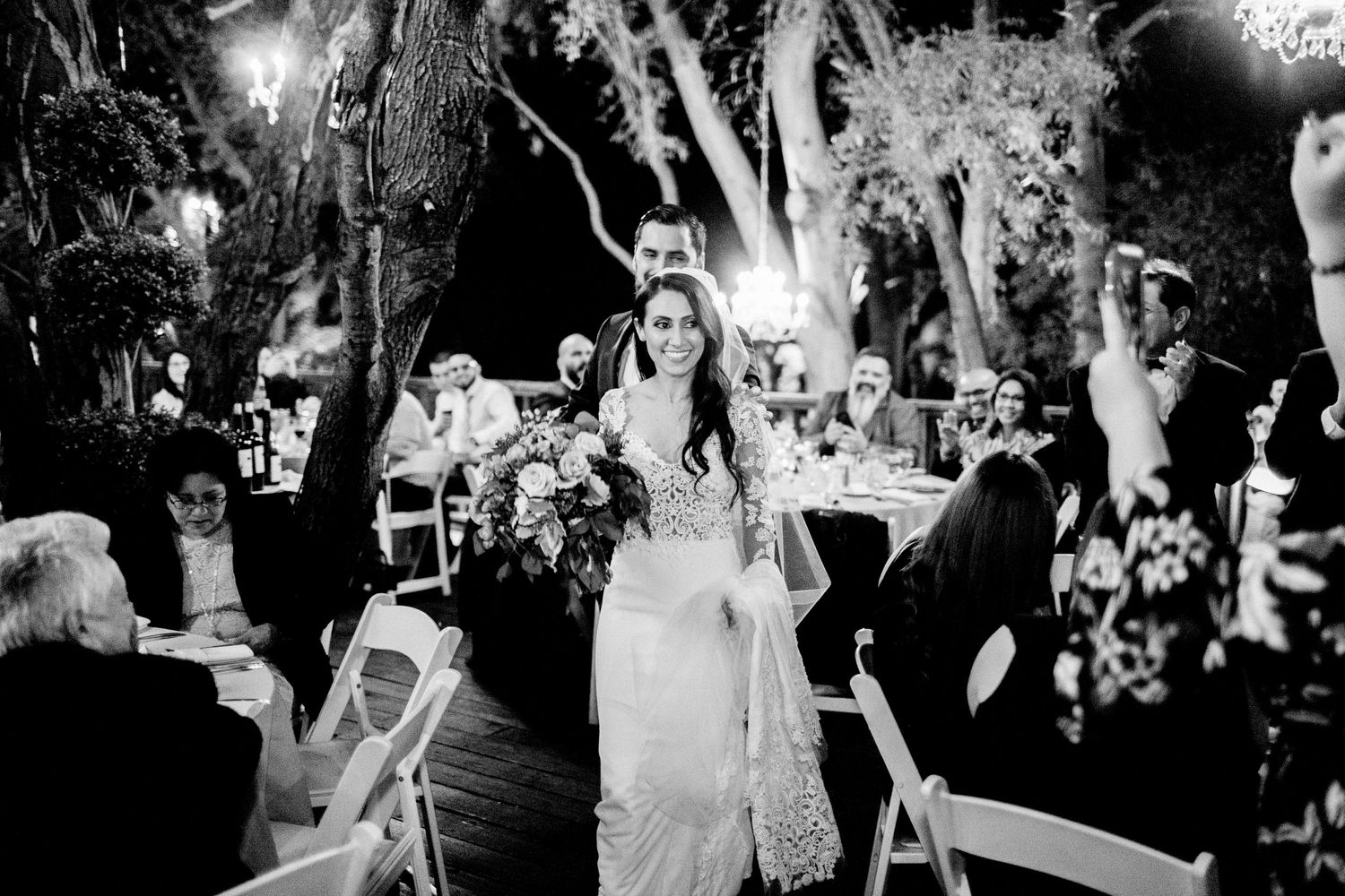 grand entrance bride and groom birchwood room calamigos ranch
