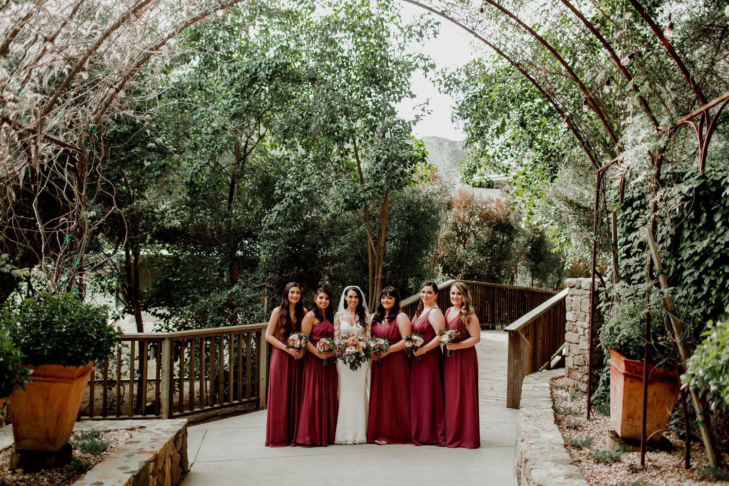 bridal party with bride