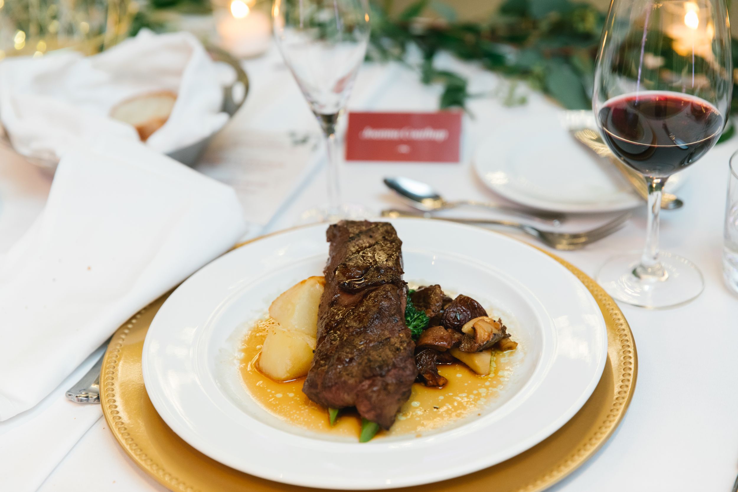 steak wedding reception meal dinner bayview village loft events