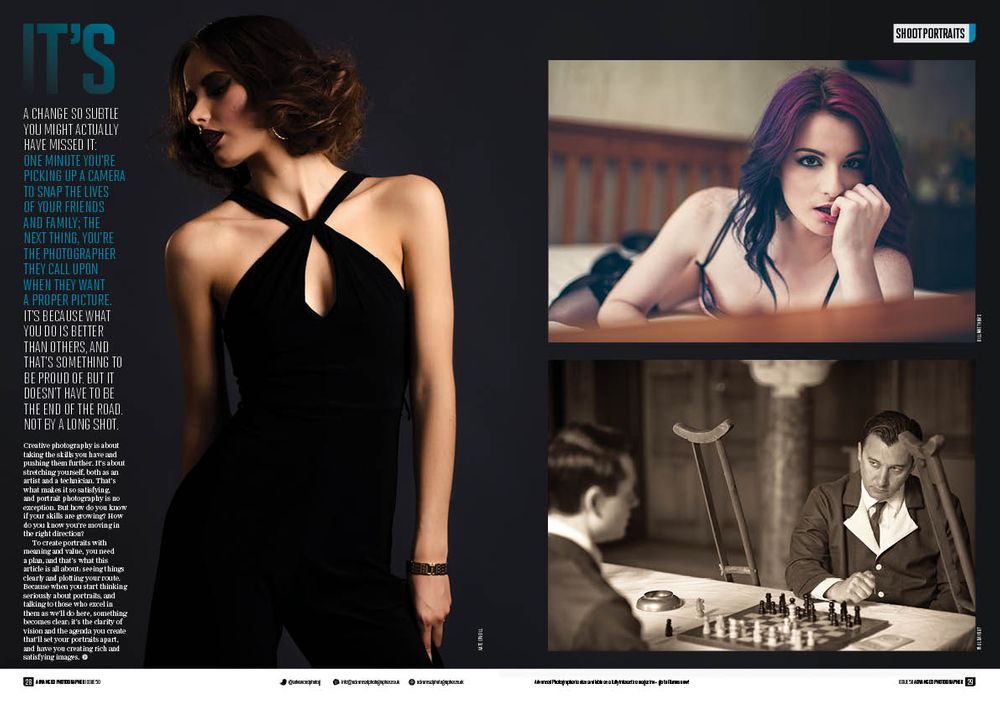 Magazine spread of Paul Baybut photographer's portrait work