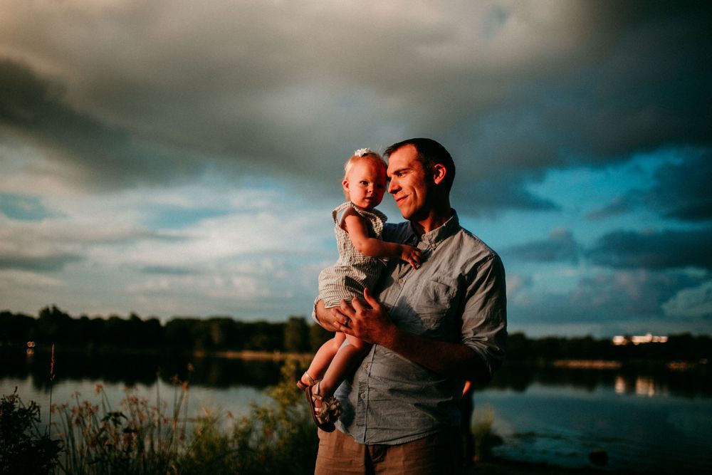 family photograph at Holmes Lake Lincoln, NE