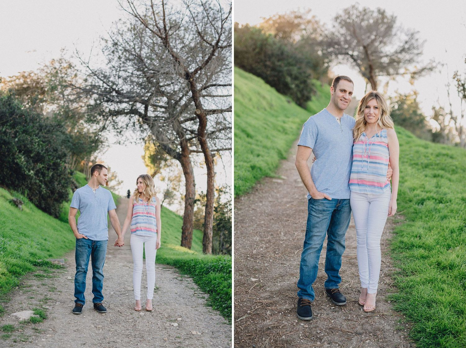 rustic trail engagement photo