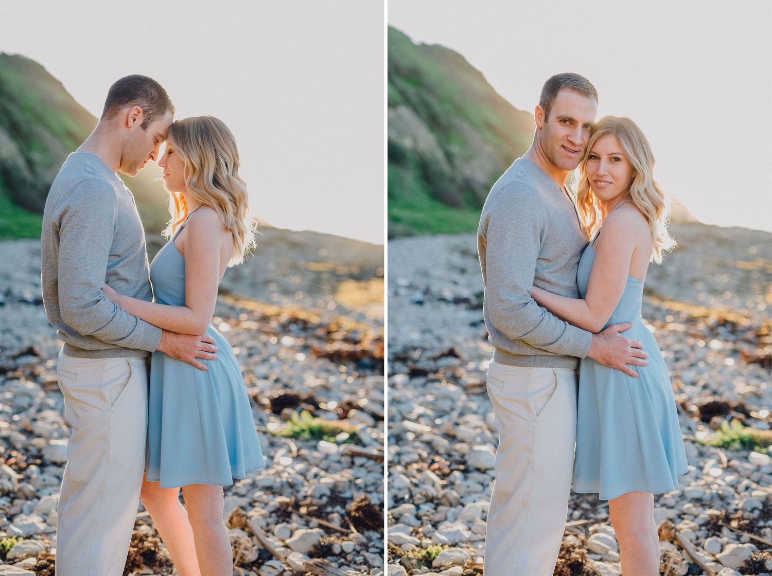 palos verdes beach engagement photo