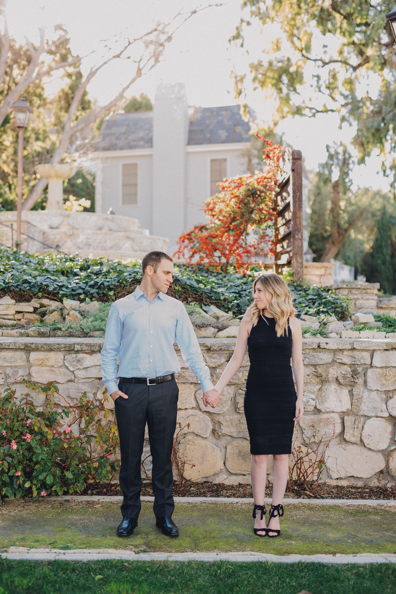 garden engagement photo