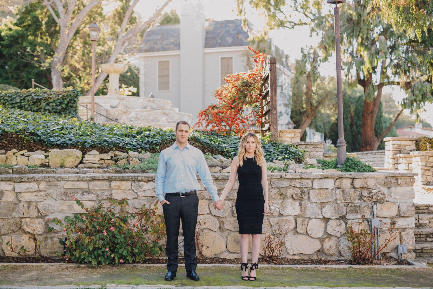 wide garden engagement photo