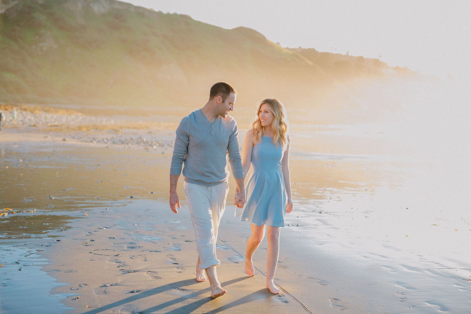 couple walking on beach