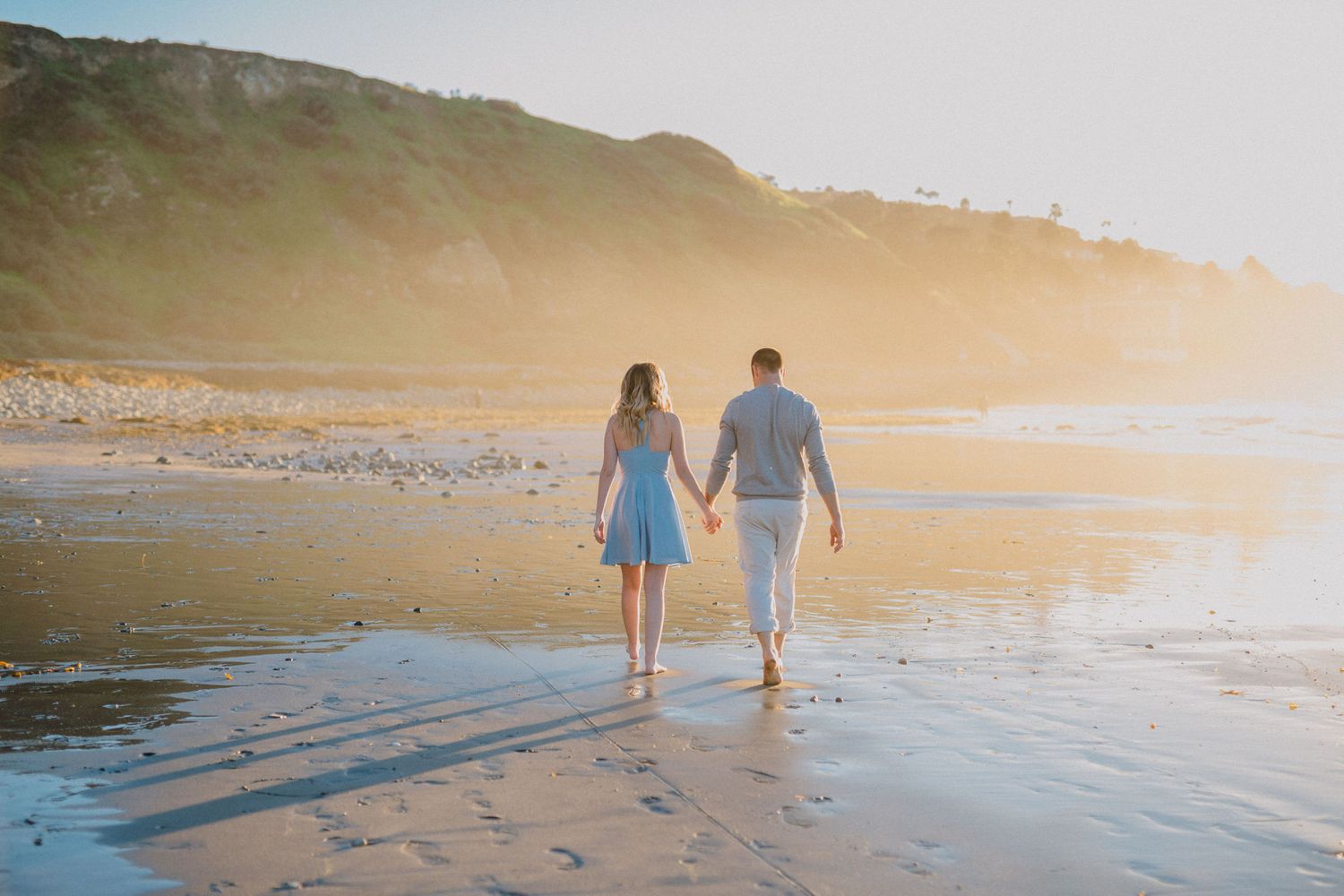 walking away engagement photo