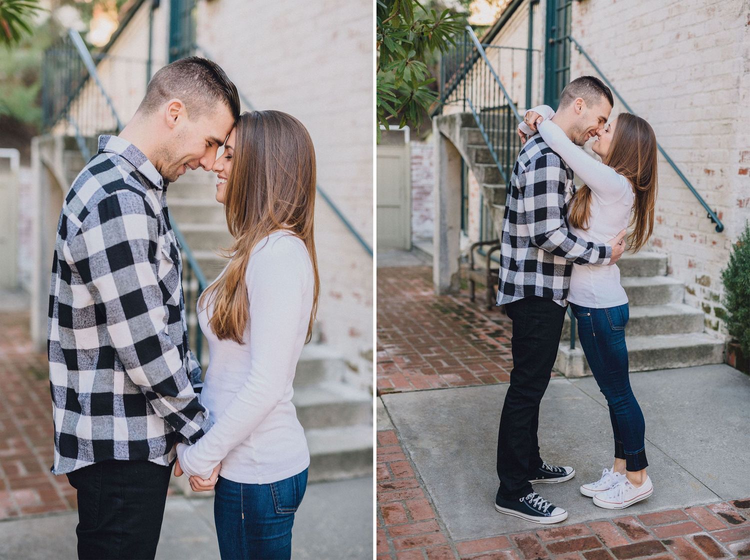 rustic architecture engagement photo