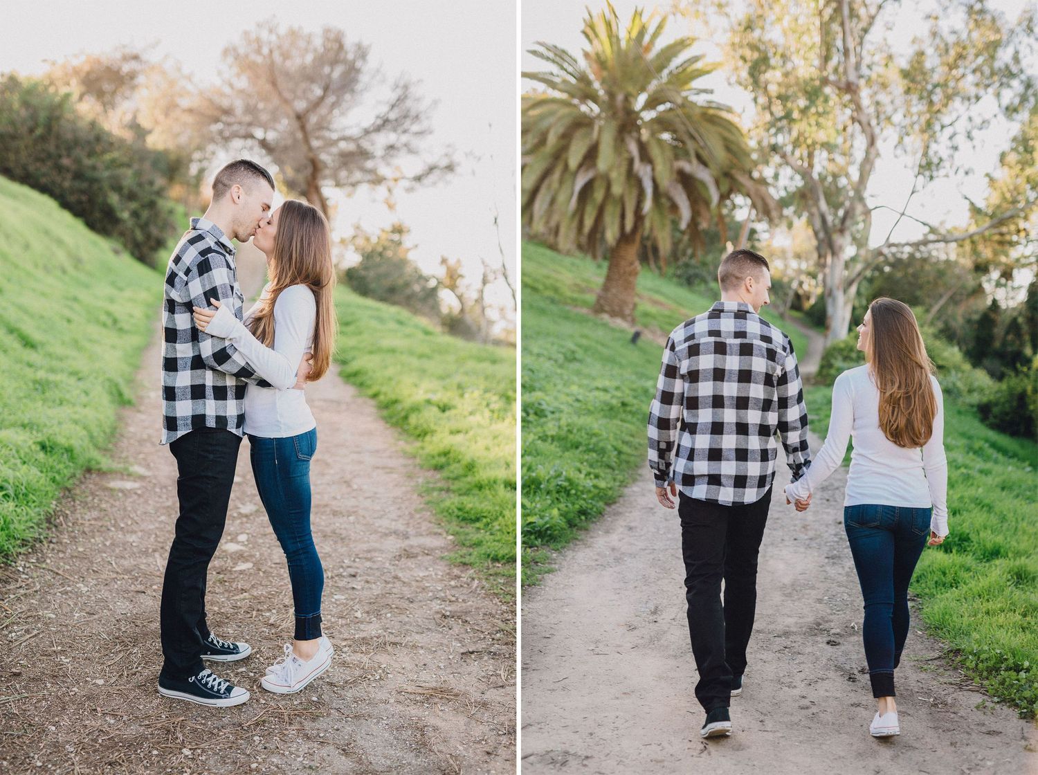 rustic trail engagement photo