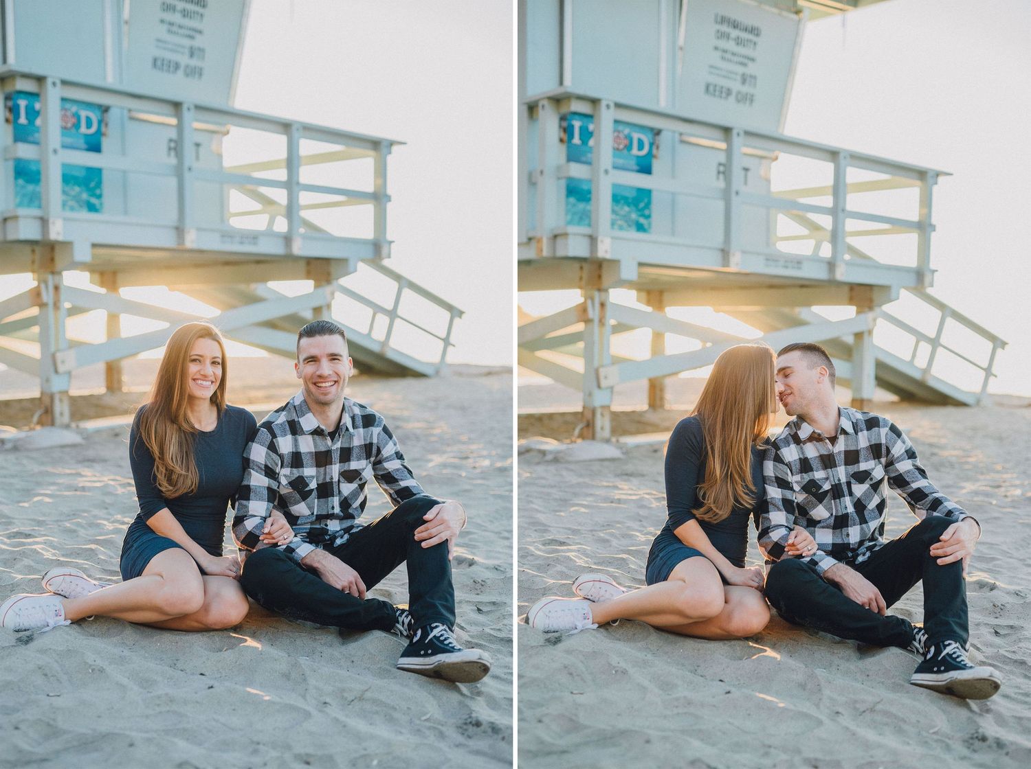 lifeguard tower engagement photo