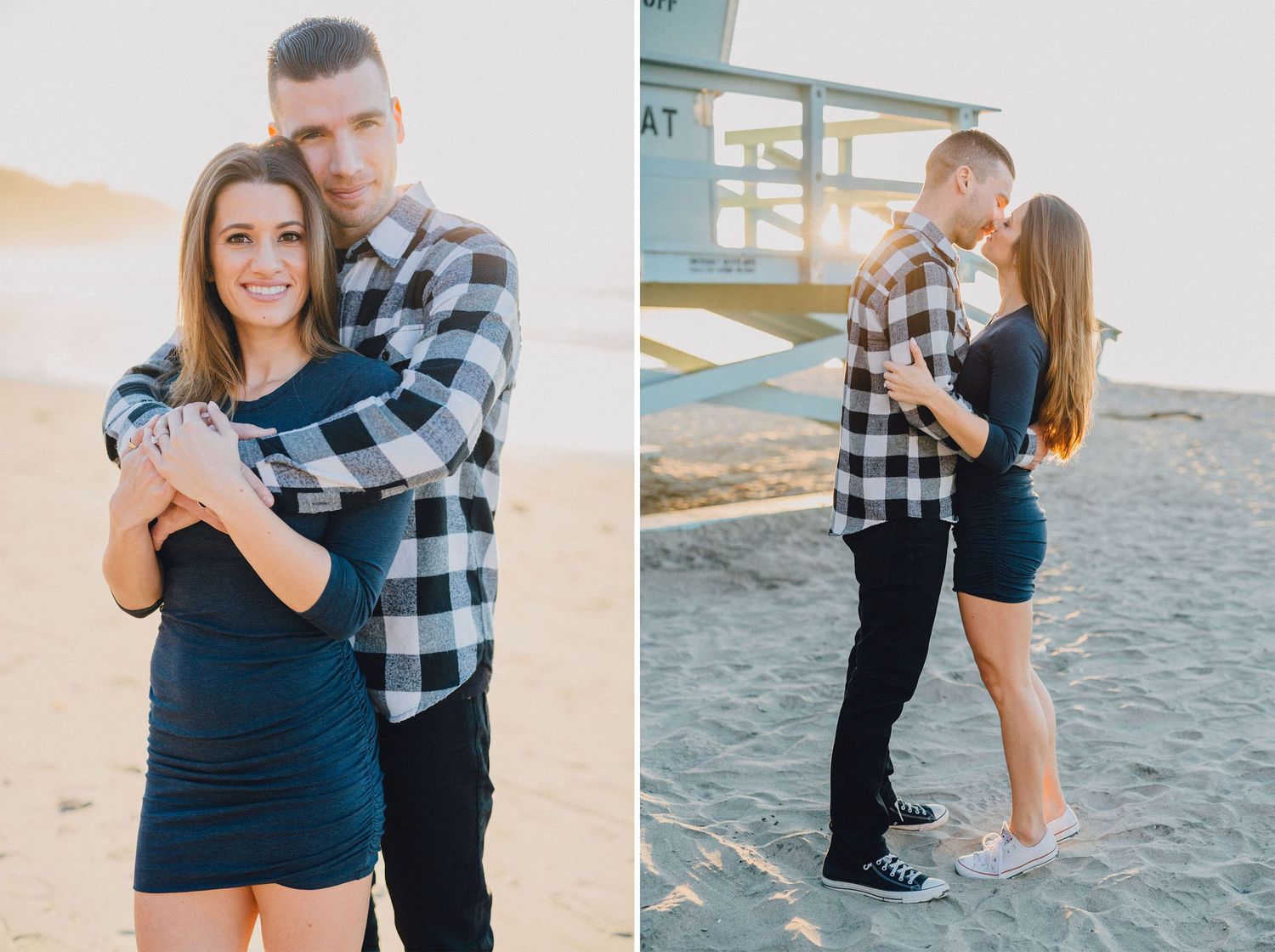 sunset engagement photo at beach