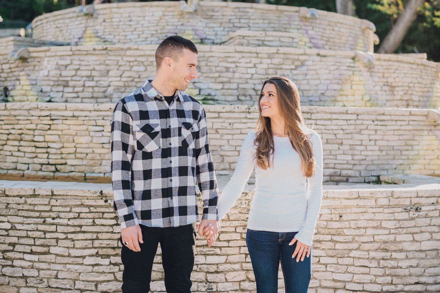 malaga cove fountain engagement photo