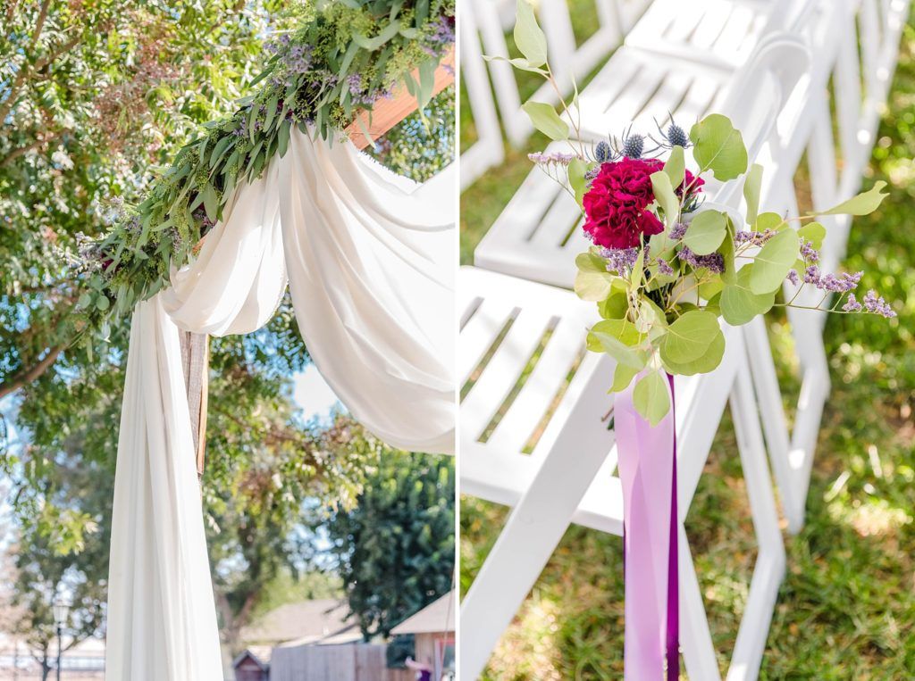 Central Valley visalia California barn wedding ceremony decor
