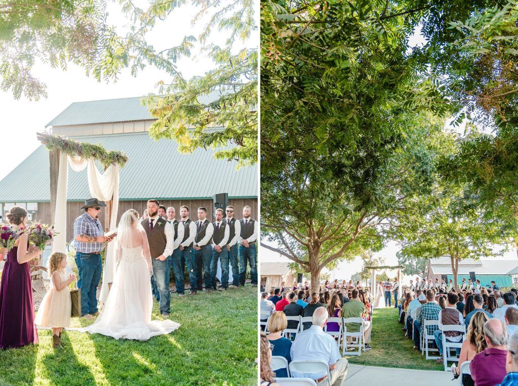 Central Valley visalia California barn wedding ceremony