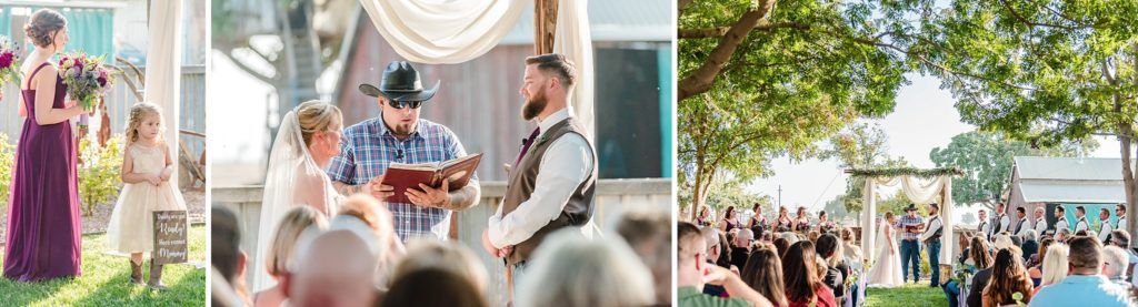 Central Valley visalia California barn wedding ceremony