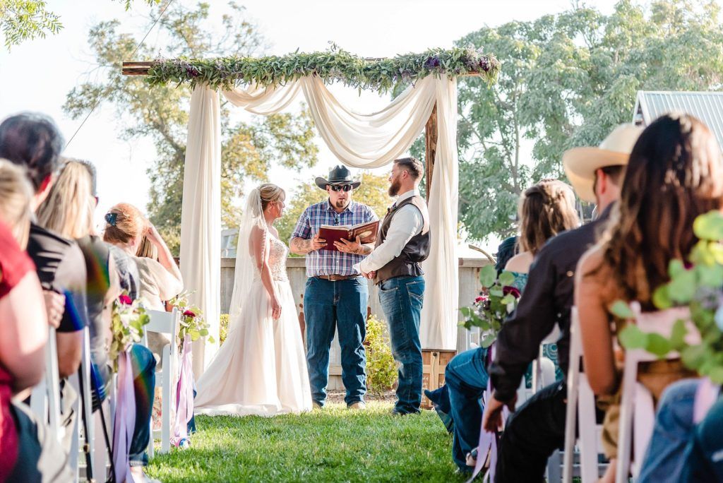 Central Valley visalia California barn wedding ceremony