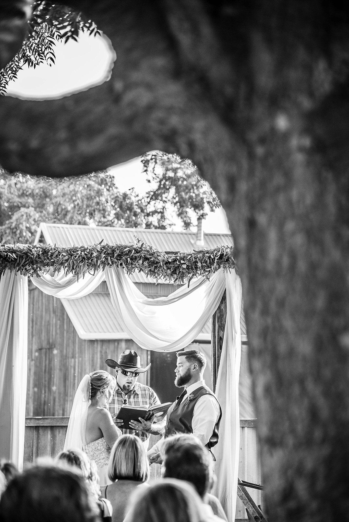 Central Valley visalia California barn wedding ceremony