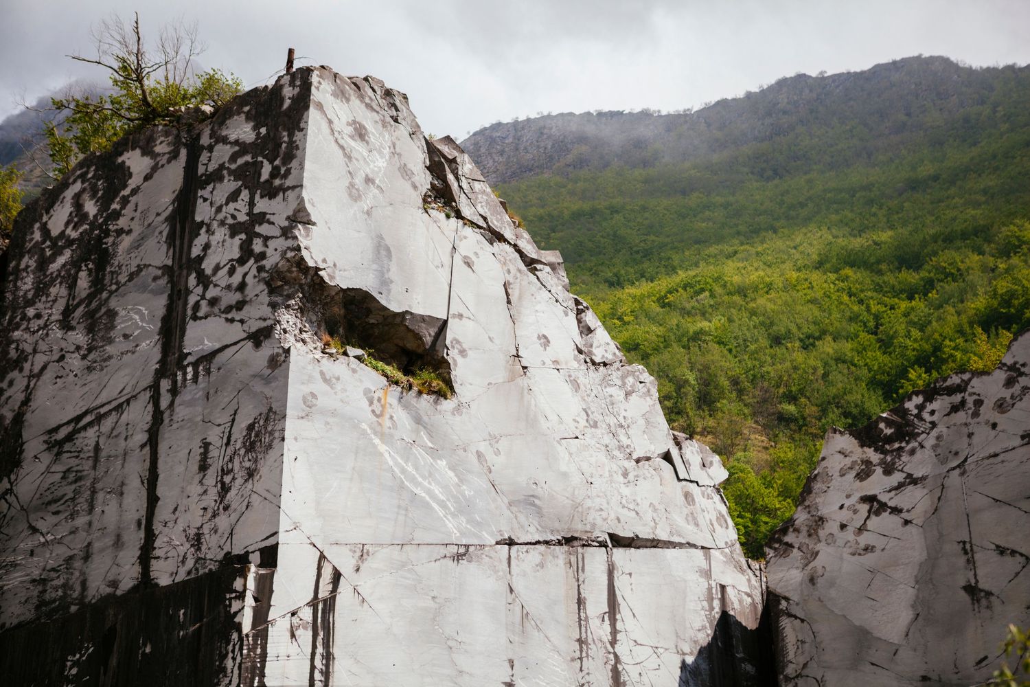 dissed marble mine in Apuan Alps Garfagnana Tuscany Italy