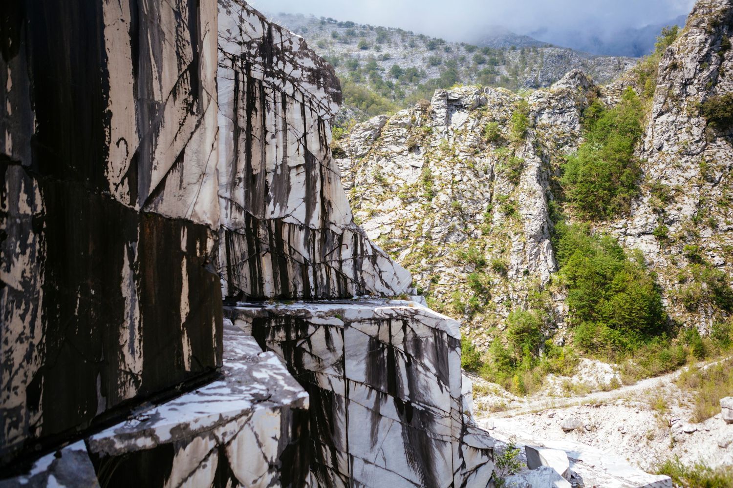 disused marble mine in Tuscany