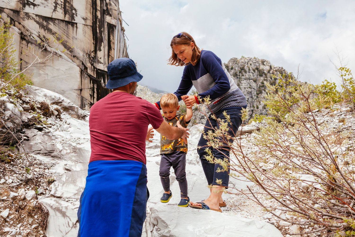 photographs capturing a family exploring Garfagnana Tuscany while on holiday