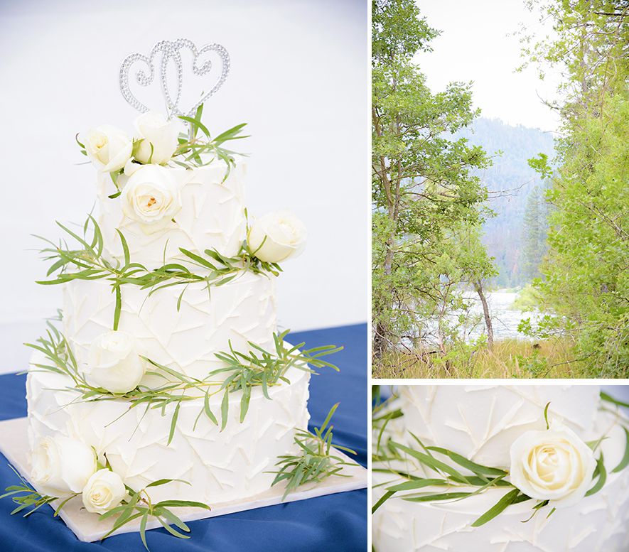 bass lake California destination wedding reception cake