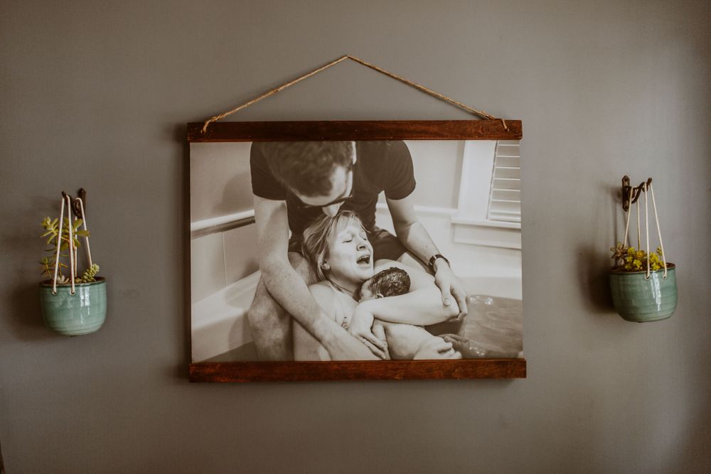 birth photo on canvas
