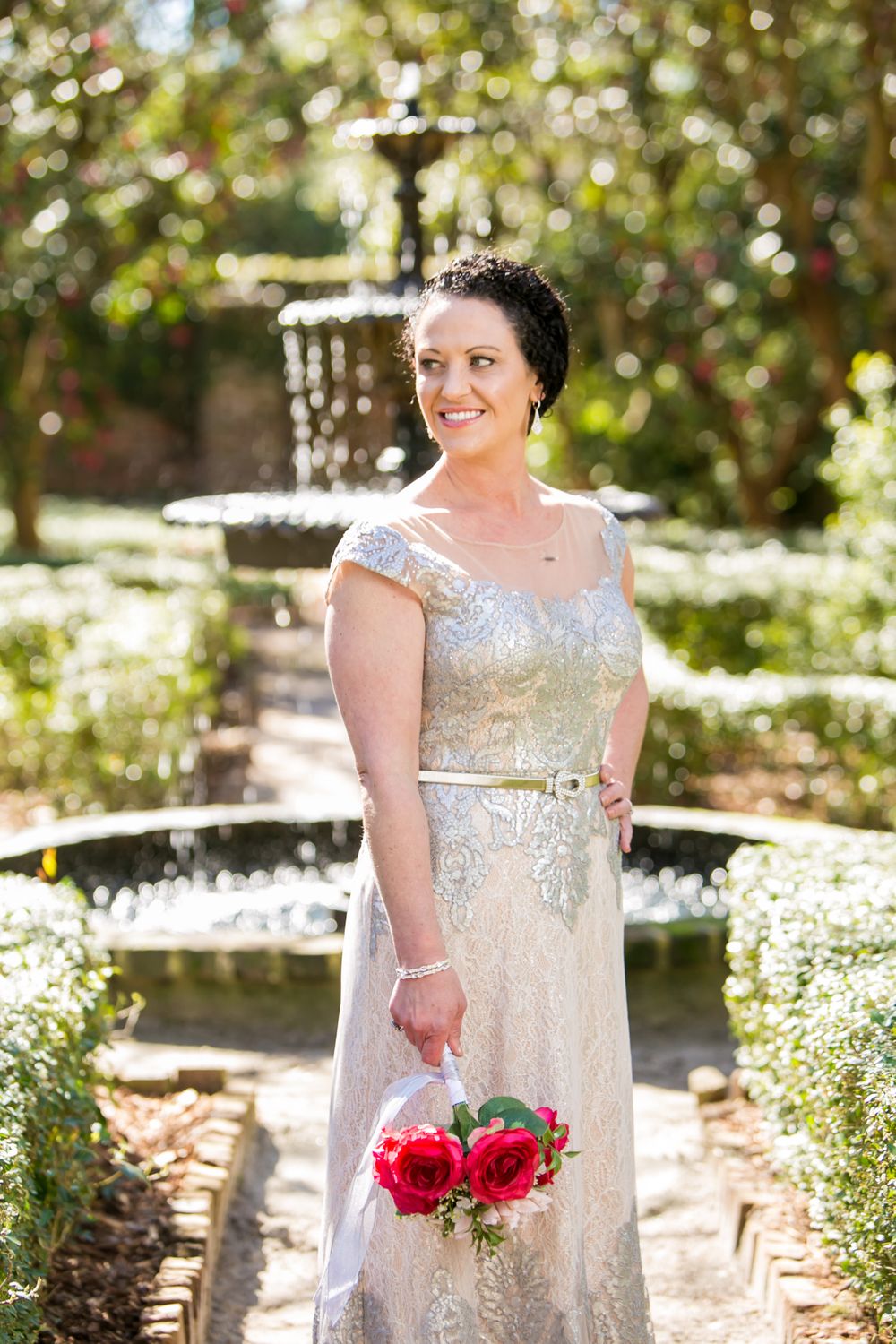 Bridal portrait at the Lace House on the grounds of the South Carolina Governor's Mansion