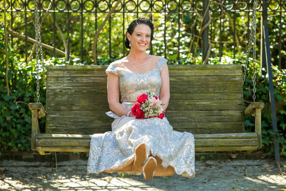 Bridal portrait at the Lace House on the grounds of the South Carolina Governor's Mansion