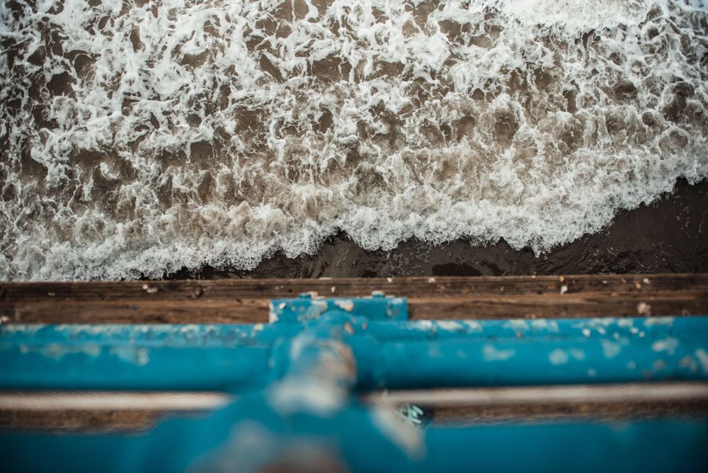 A view of the ocean from the top of Santa Monica Pier