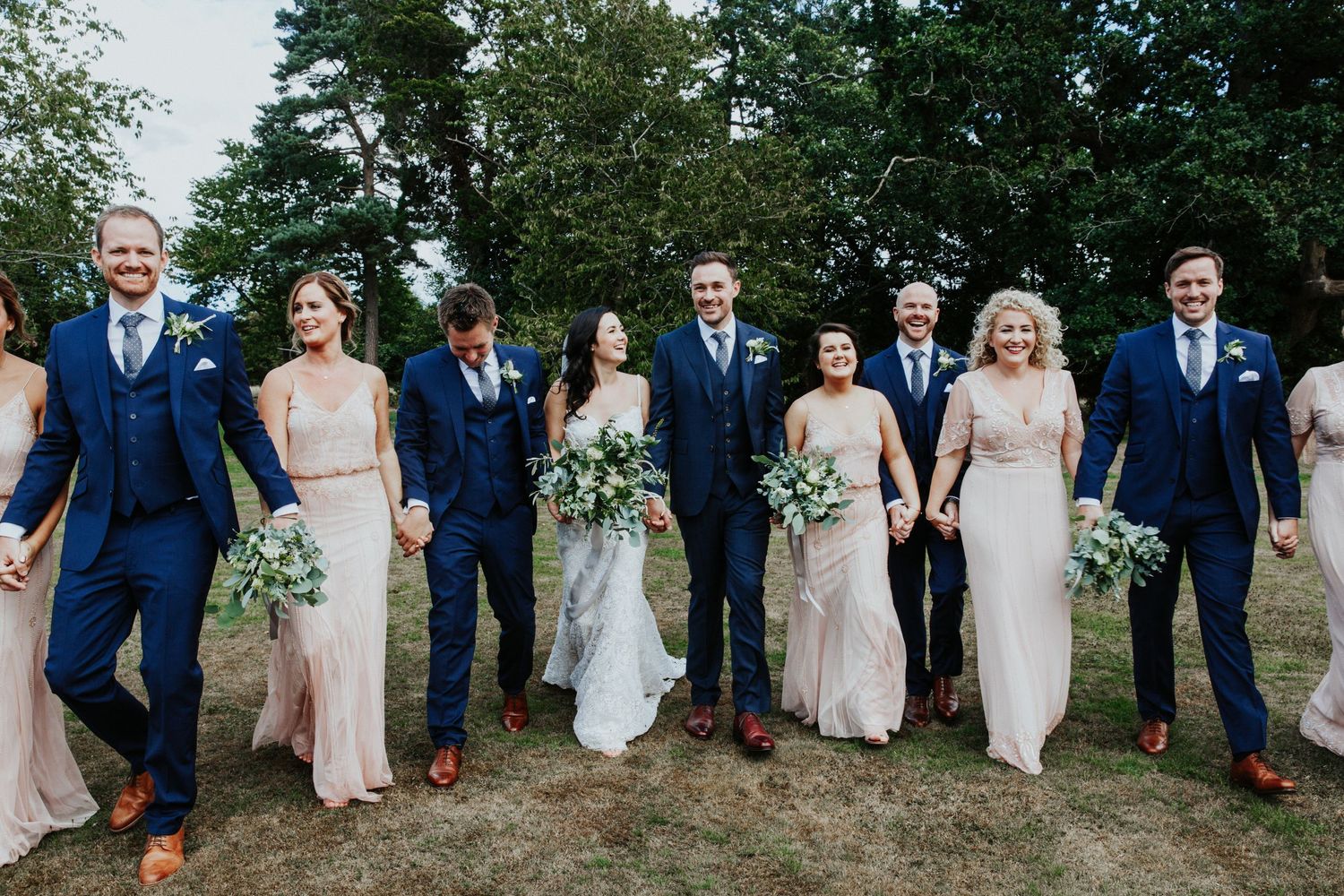 st tewdrics house wedding, bridal group shots