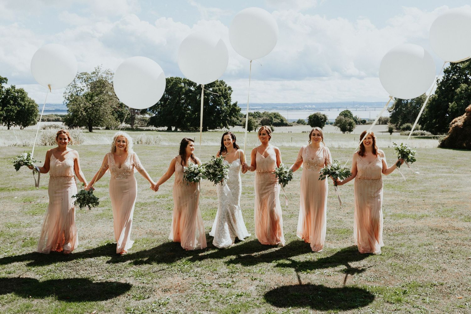 st tewdrics house wedding, bridesmaids group shots