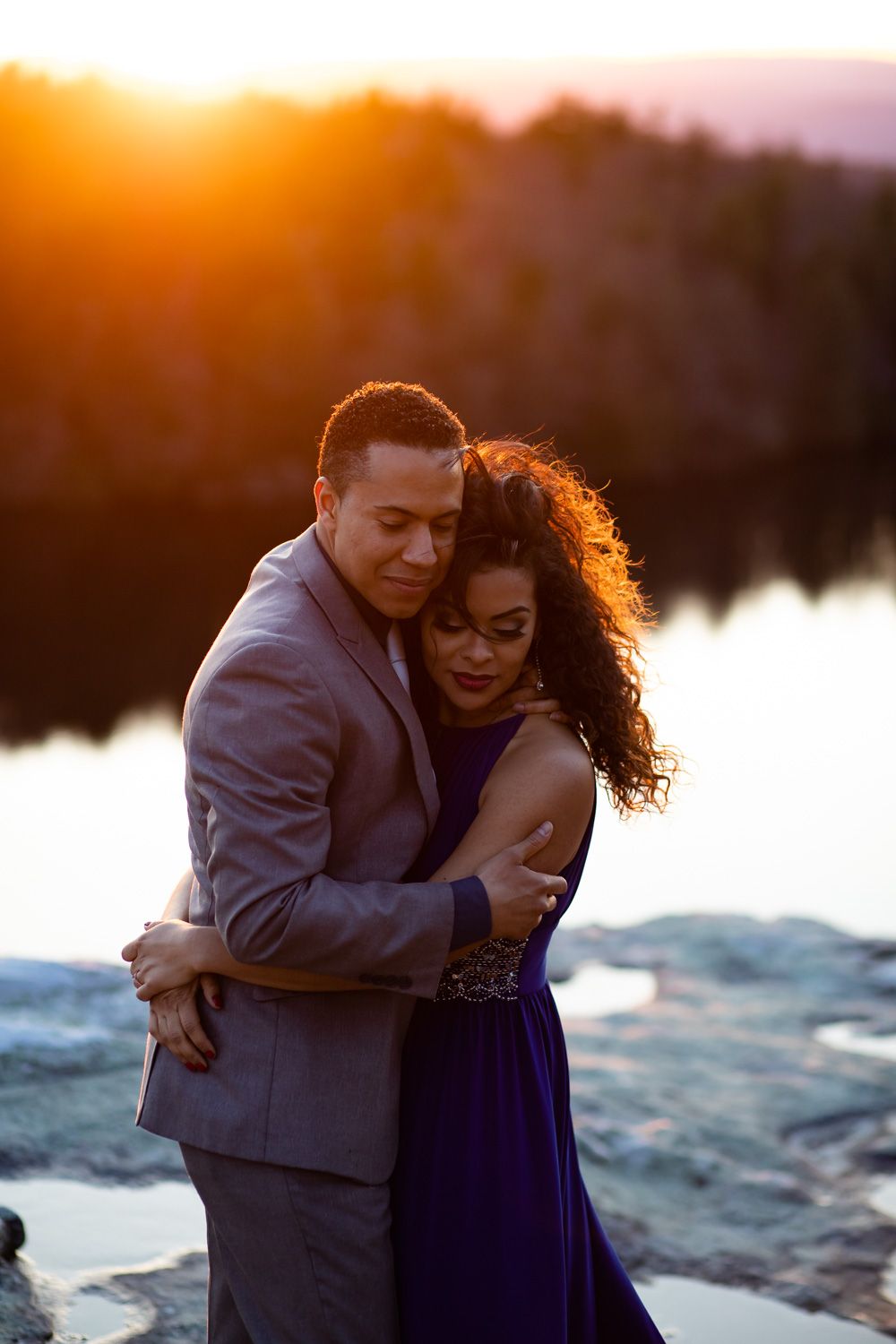 Minnewaska State Park engagement photography at sunset