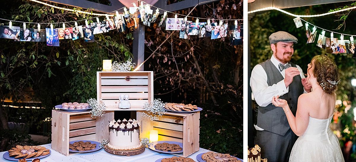 Three Rivers Central Valley California White Horse Inn wedding cake cutting
