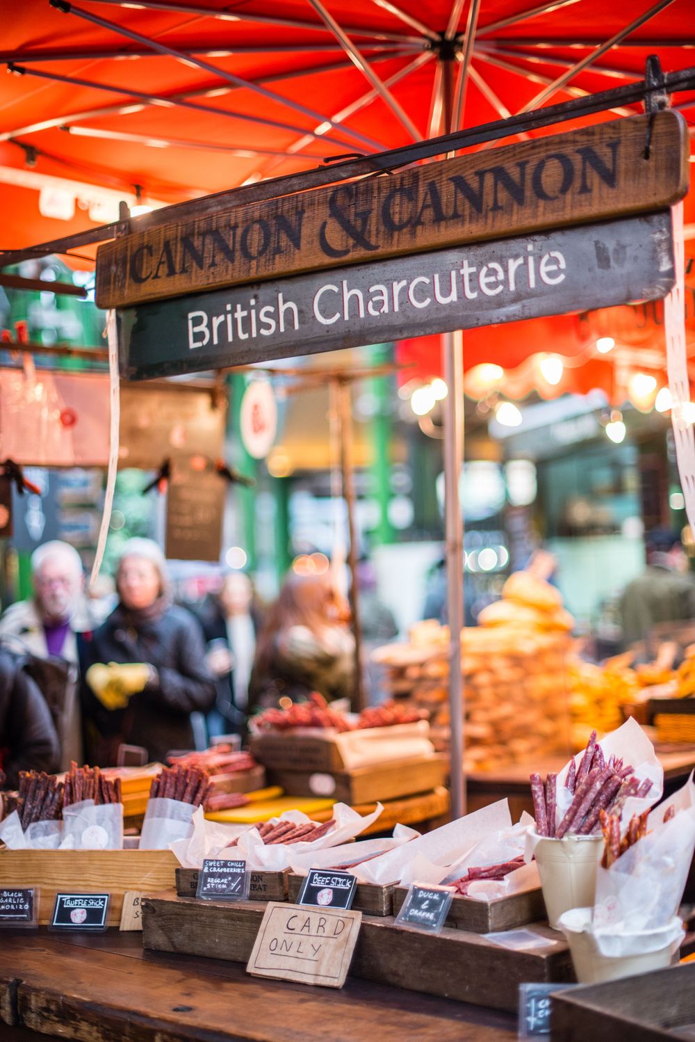 British Charcuterie display at Borough Market, London