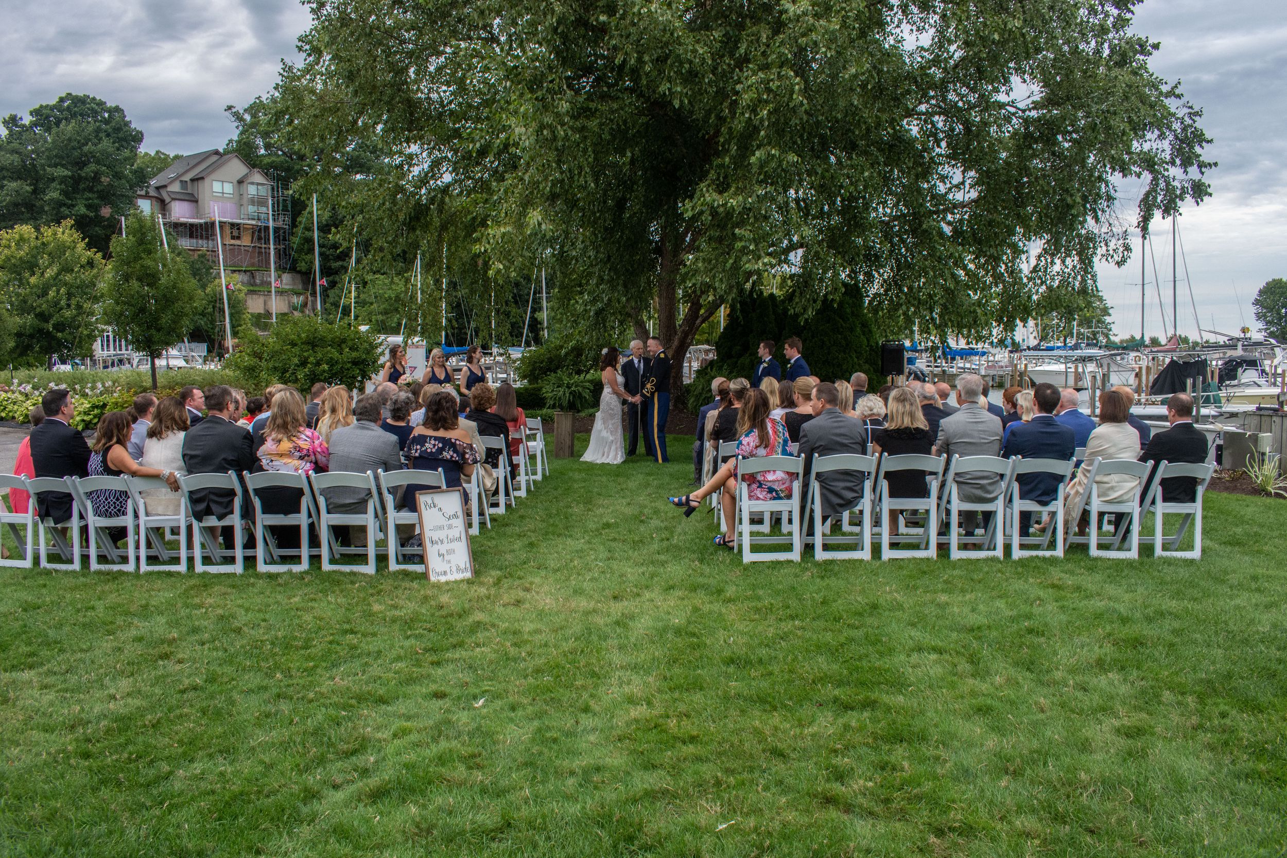 outdoor wedding, Cleveland Yachting Club, Ohio