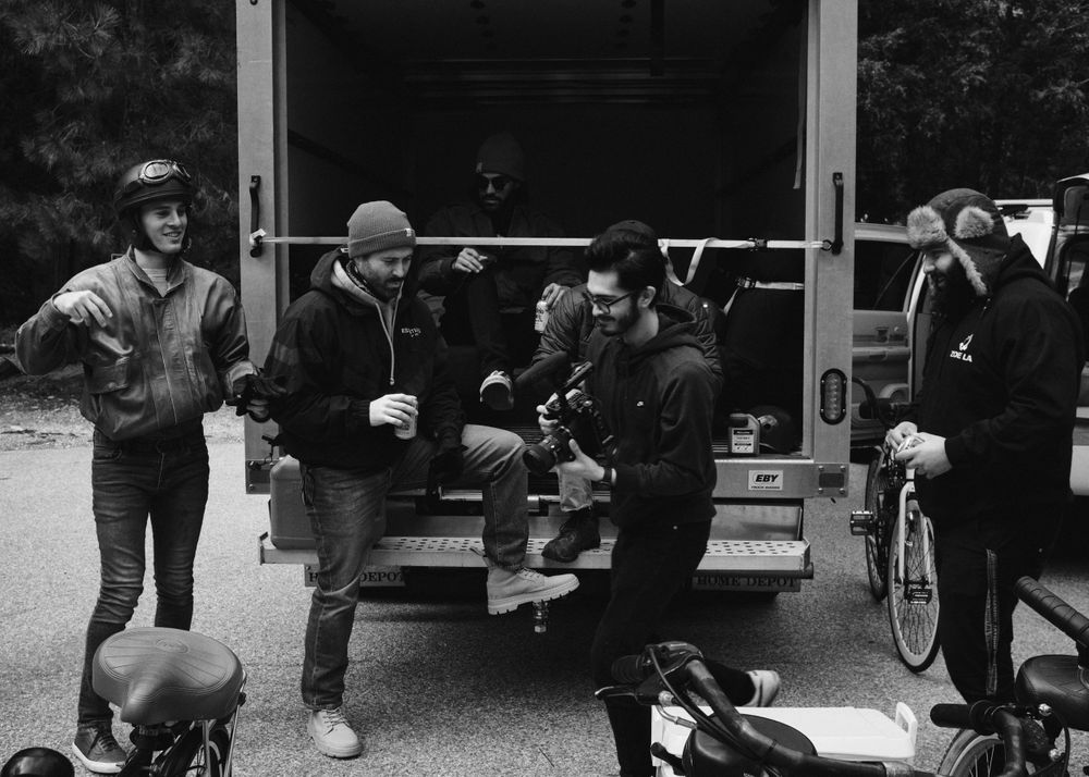 A candid moment with Stevie Hendrix, Marcus Johns, Joel Alexander, John Volk, Gabe Rubiano, Dane Gerwig, Aaron Jackson.