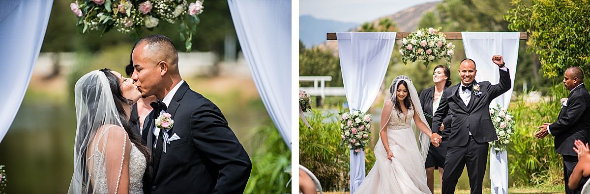 Springville Central Valley California Springville Ranch wedding first kiss