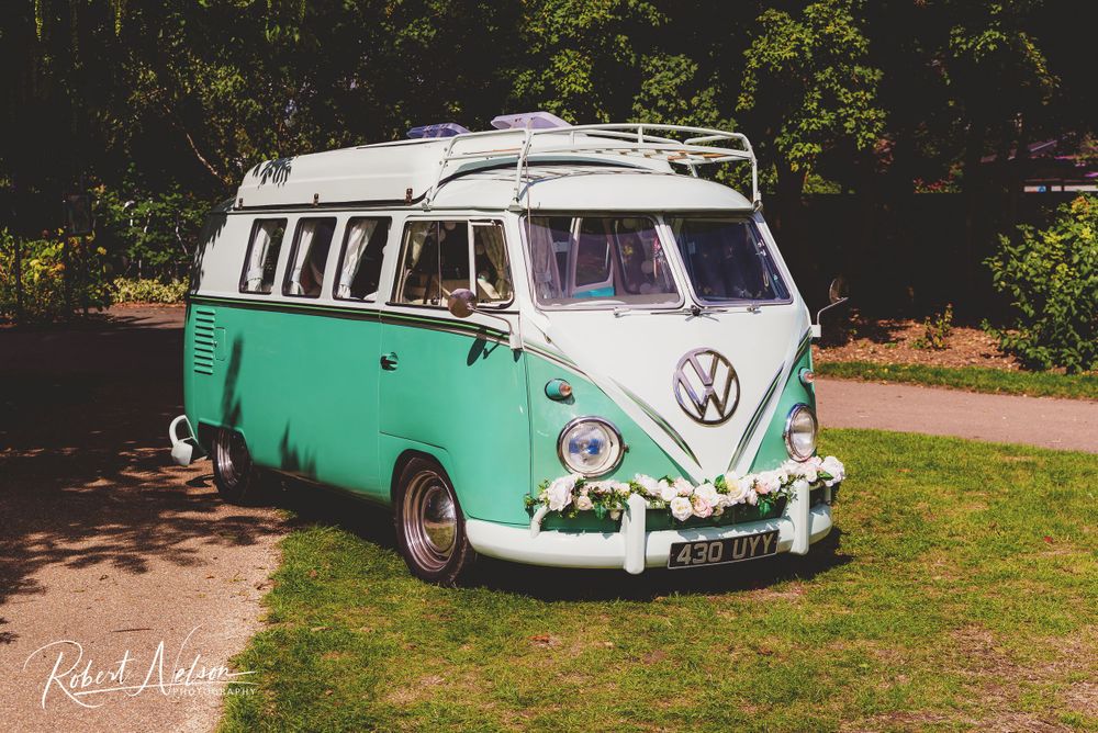 sideview McTrigg Luxury VW Splitscreen camper van, Robert Nelson Wedding Photography, Milton Keynes