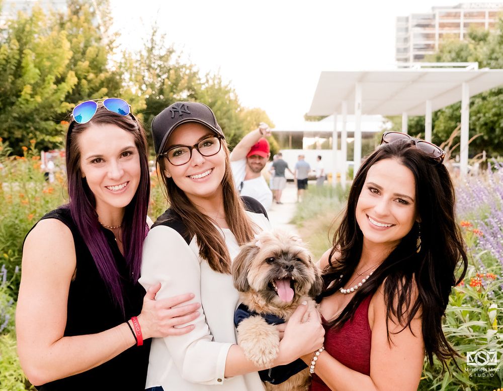 corporate picnic cute girls dog